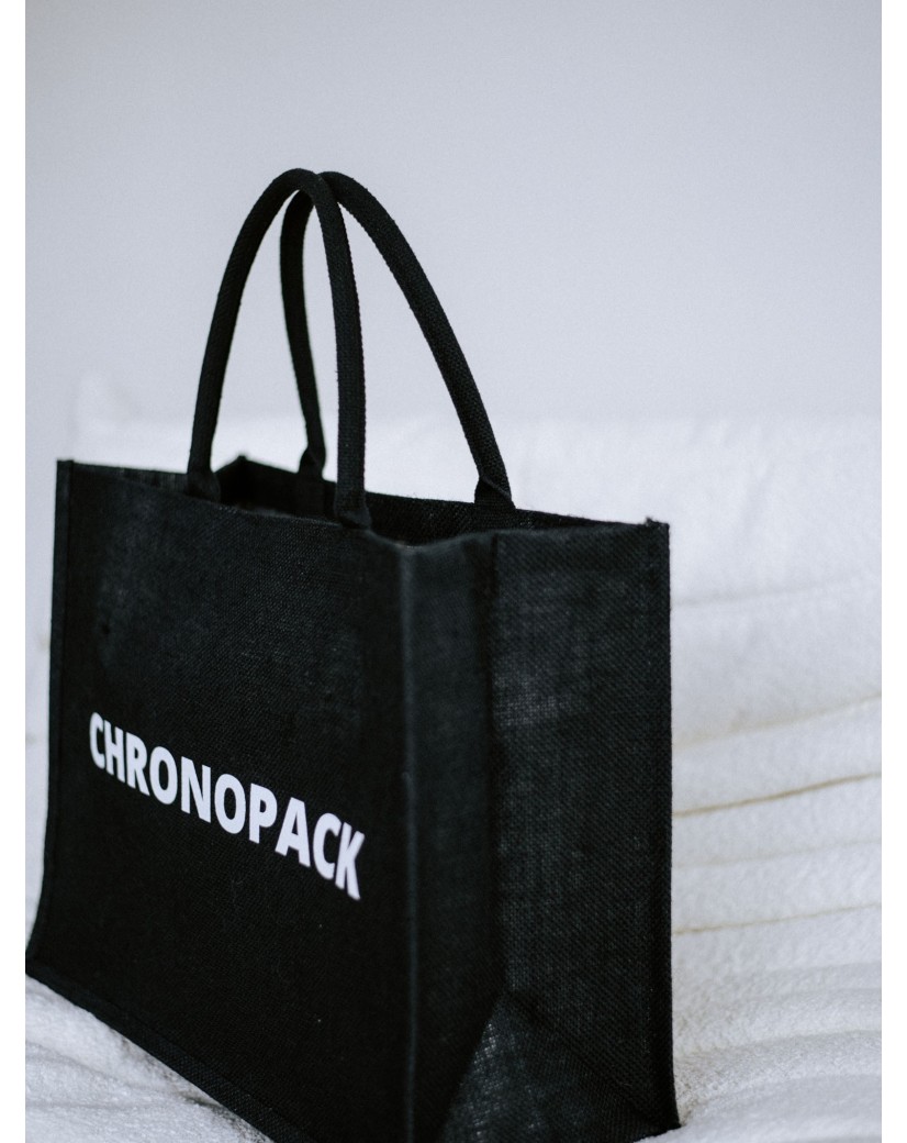 Sacs en toile de jute noir personnalisés avec votre logo - Commandez maintenant