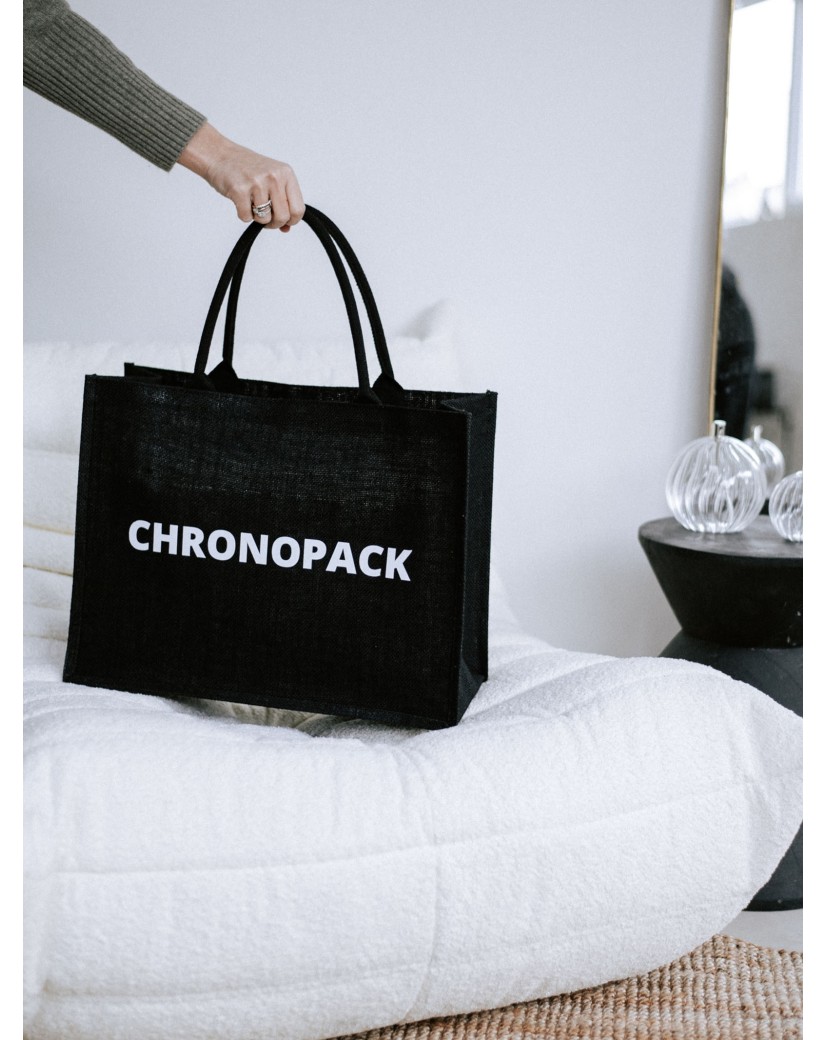 Sacs en toile de jute noir personnalisés avec votre logo - Commandez maintenant
