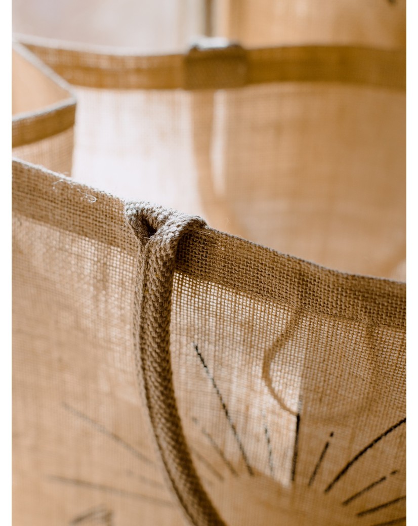 Sac en toile de jute personnalisé avec impression de votre design - Commandez maintenant.