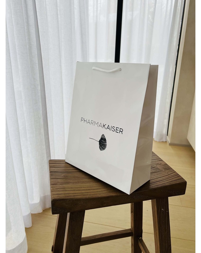 Luxury paper bags - White M - Drawstring handles