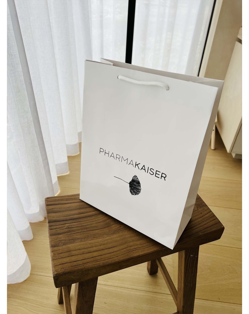 Luxury paper bags - White M - Drawstring handles