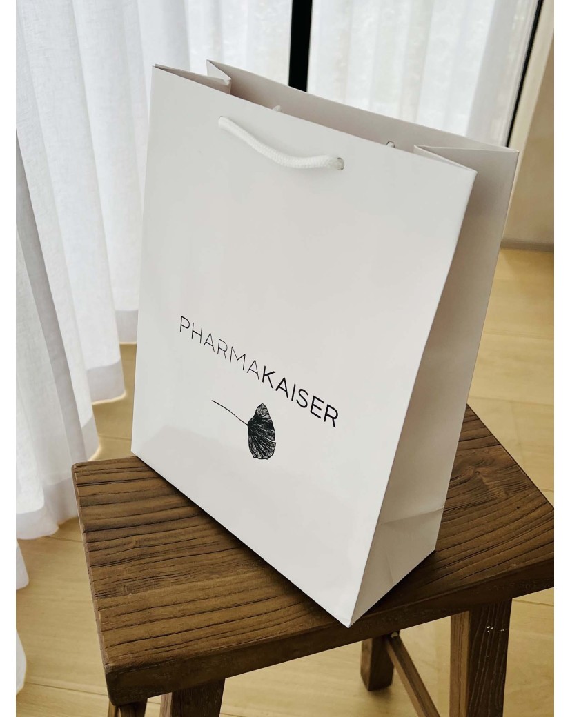 Luxury paper bags - White M - Drawstring handles