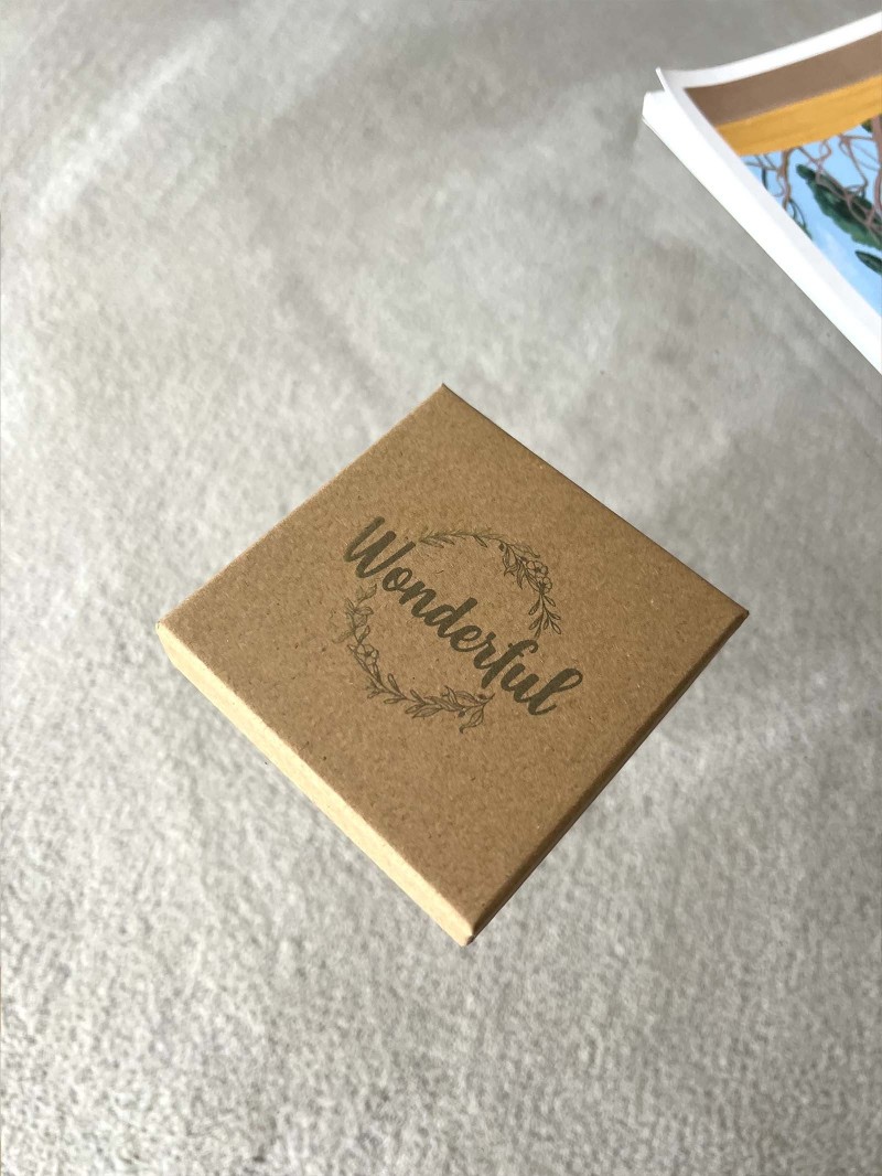 Écrin à Bijoux en Kraft Recyclé Personnalisable - Impression en Couleur
