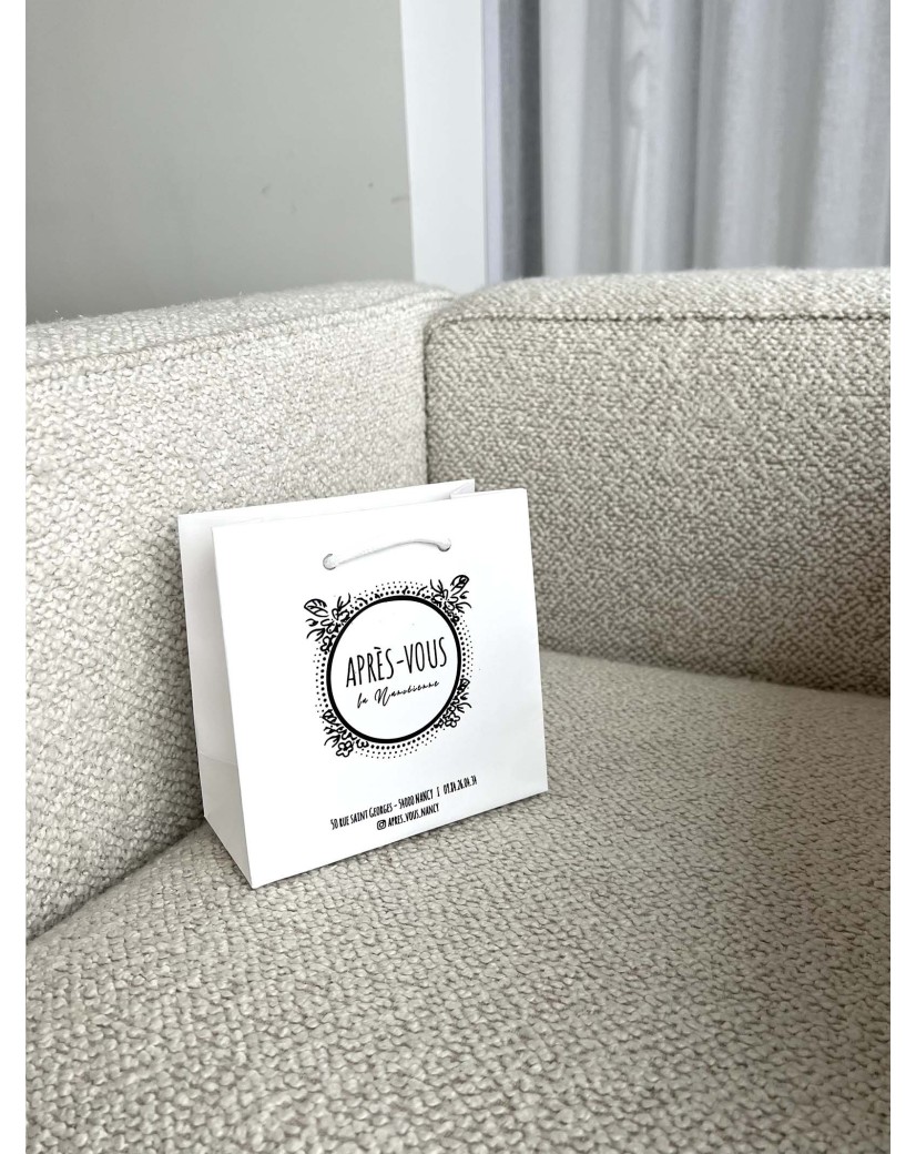Papierbeutel Luxe - Weiß XS - Kordelgriffe