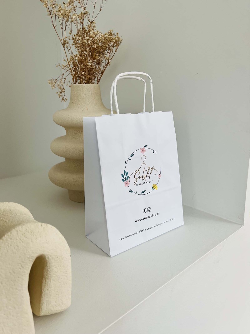 Twisted handle bags - White S