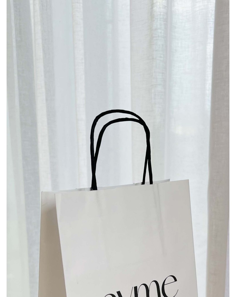 Bolsas con asas torsionadas negras – Blanco – S (18x8x22,5 cm)