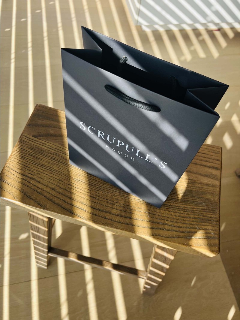 Luxury paper bags - Black S - Drawstring handles