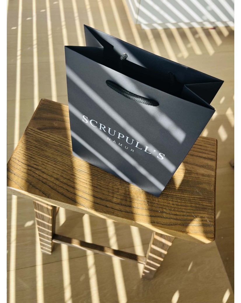 Luxury paper bags - Black S - Drawstring handles