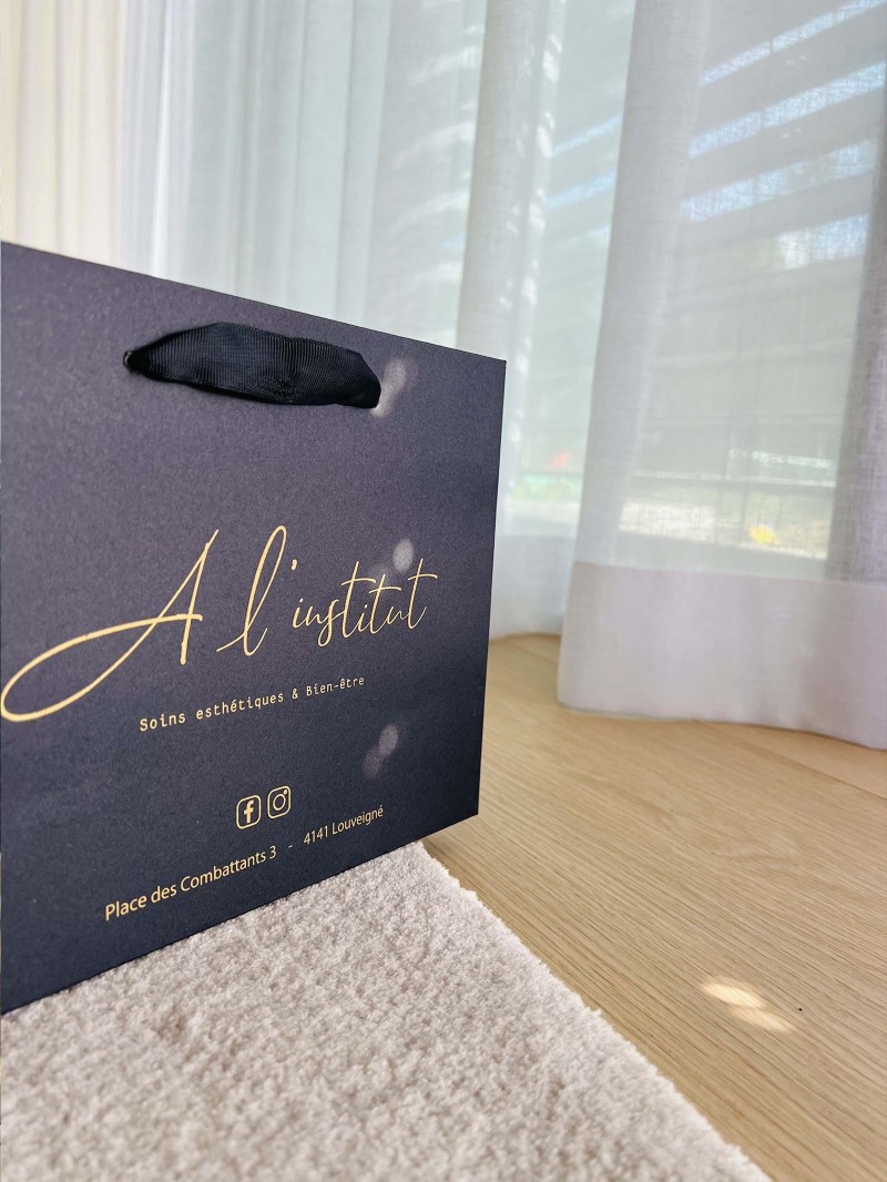 Luxe zwarte papieren tas - Handvat Zwart Lint - S (25x10x20 cm)