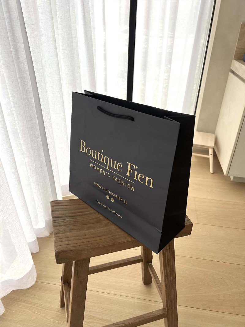 Luxe papieren tas - Zwart L