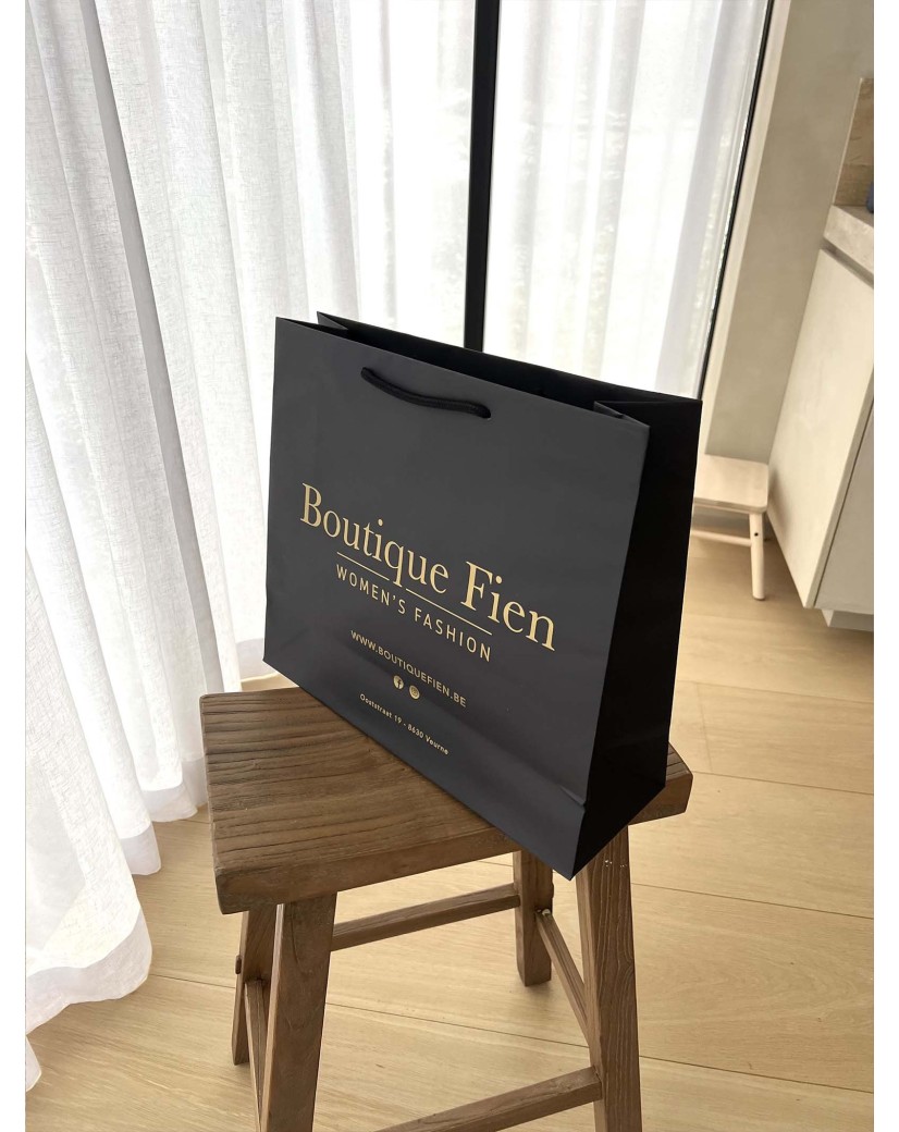 Luxe papieren tas - Zwart L