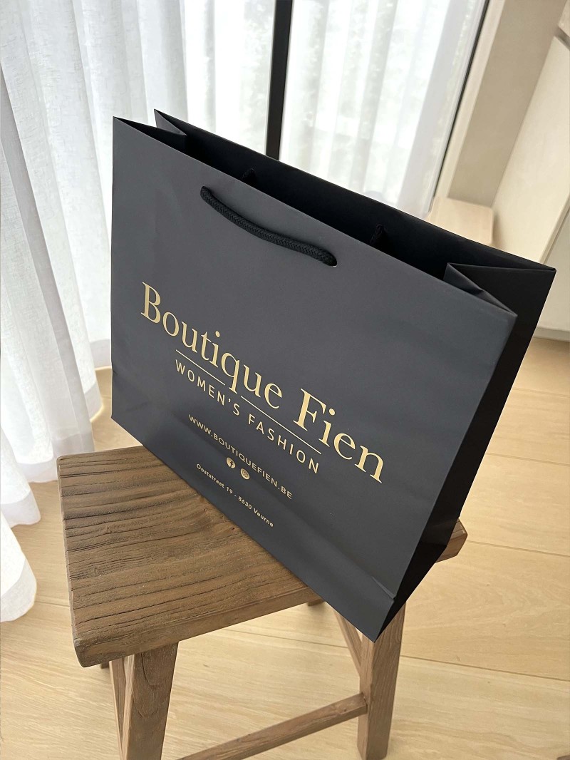 Luxe papieren tas - Zwart L
