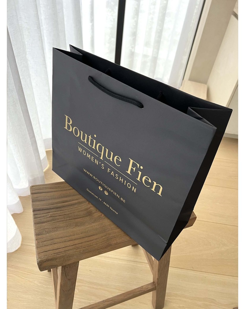 Luxe papieren tas - Zwart L