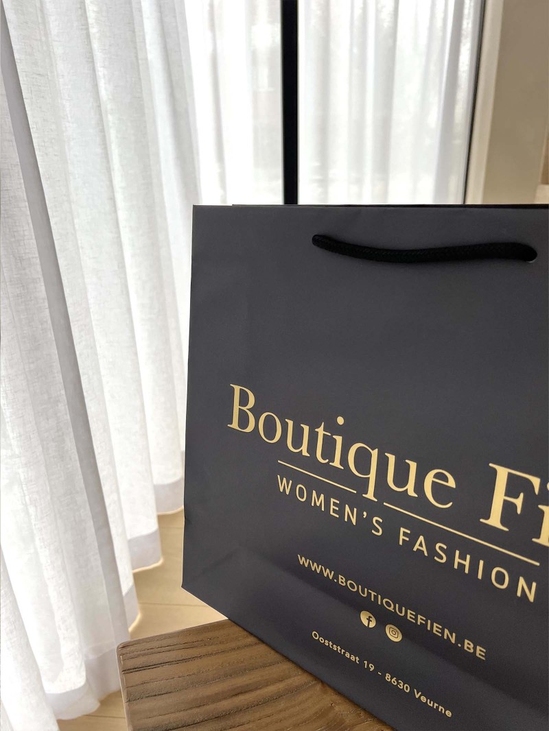Luxe papieren tas - Zwart L