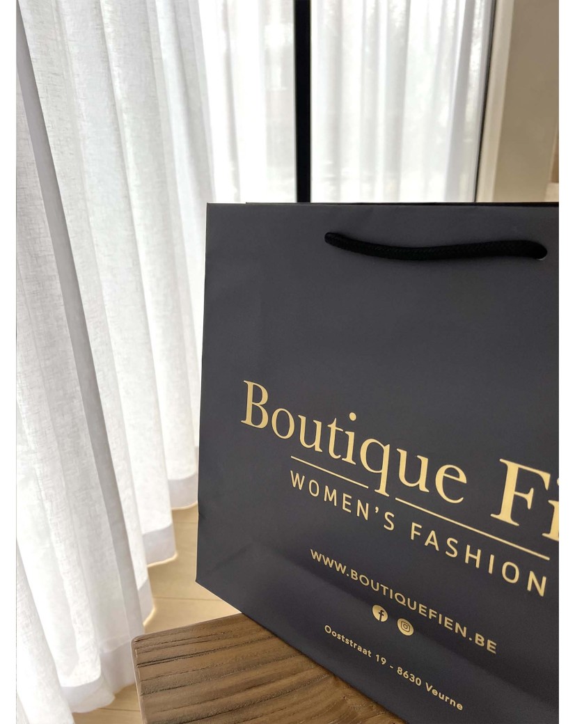 Luxury paper bags - Black L - Drawstring handles