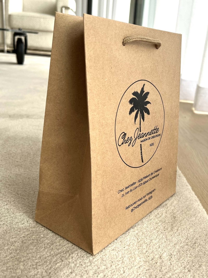 Luxury paper bags - Kraft S - Drawstring handles