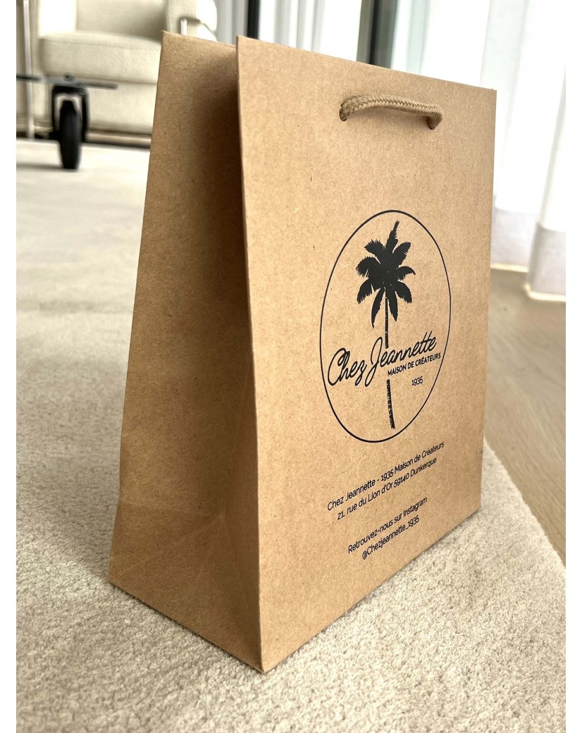 Luxury paper bags - Kraft S - Drawstring handles