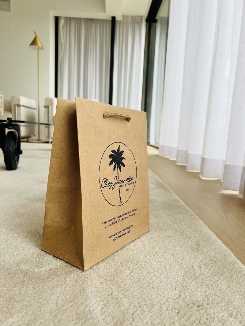 Luxury paper bags - Kraft S - Drawstring handles