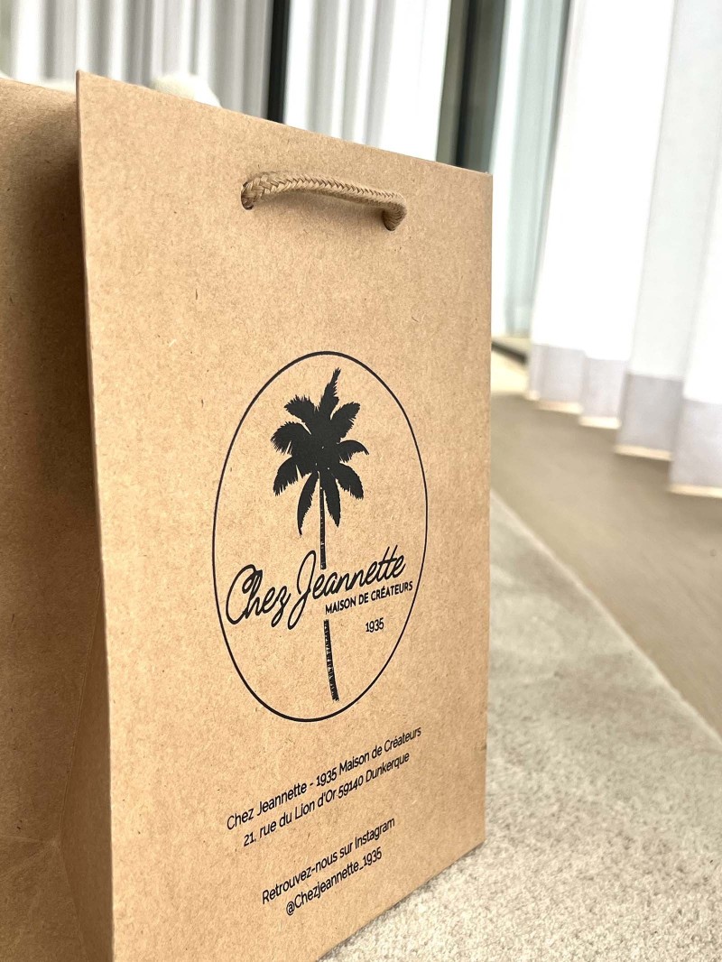 Luxury paper bags - Kraft S - Drawstring handles