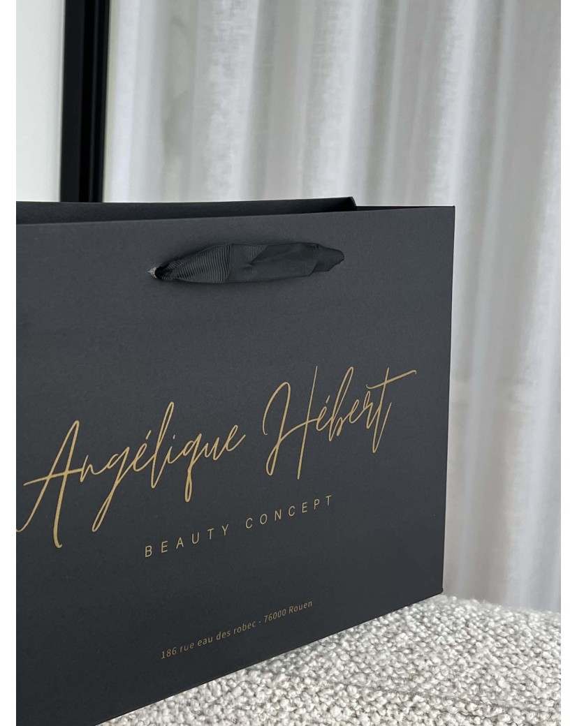 Luxe zwarte papieren tas - Handvat Zwart Lint - M (35x12x25 cm)