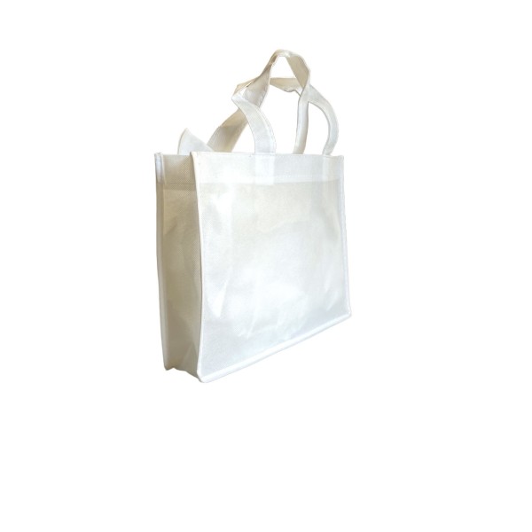Non woven draagtas "LYON" - Wit 35x8x25