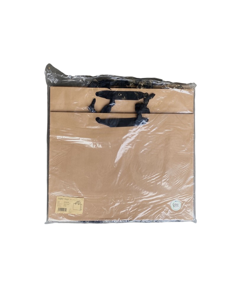 Kraft paper bag with black ribbon handles