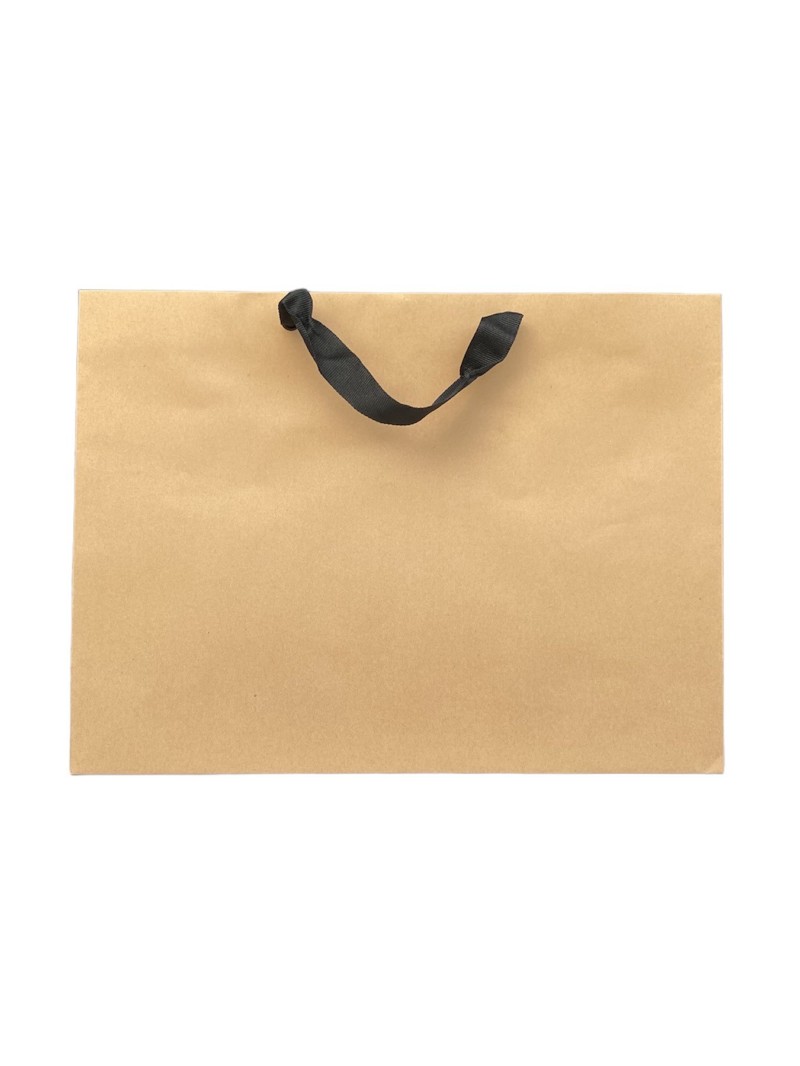 Kraft paper bag with black ribbon handles