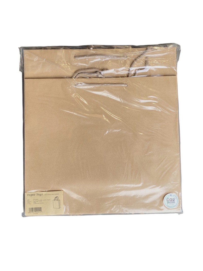 Kraft paper bag with cord handles