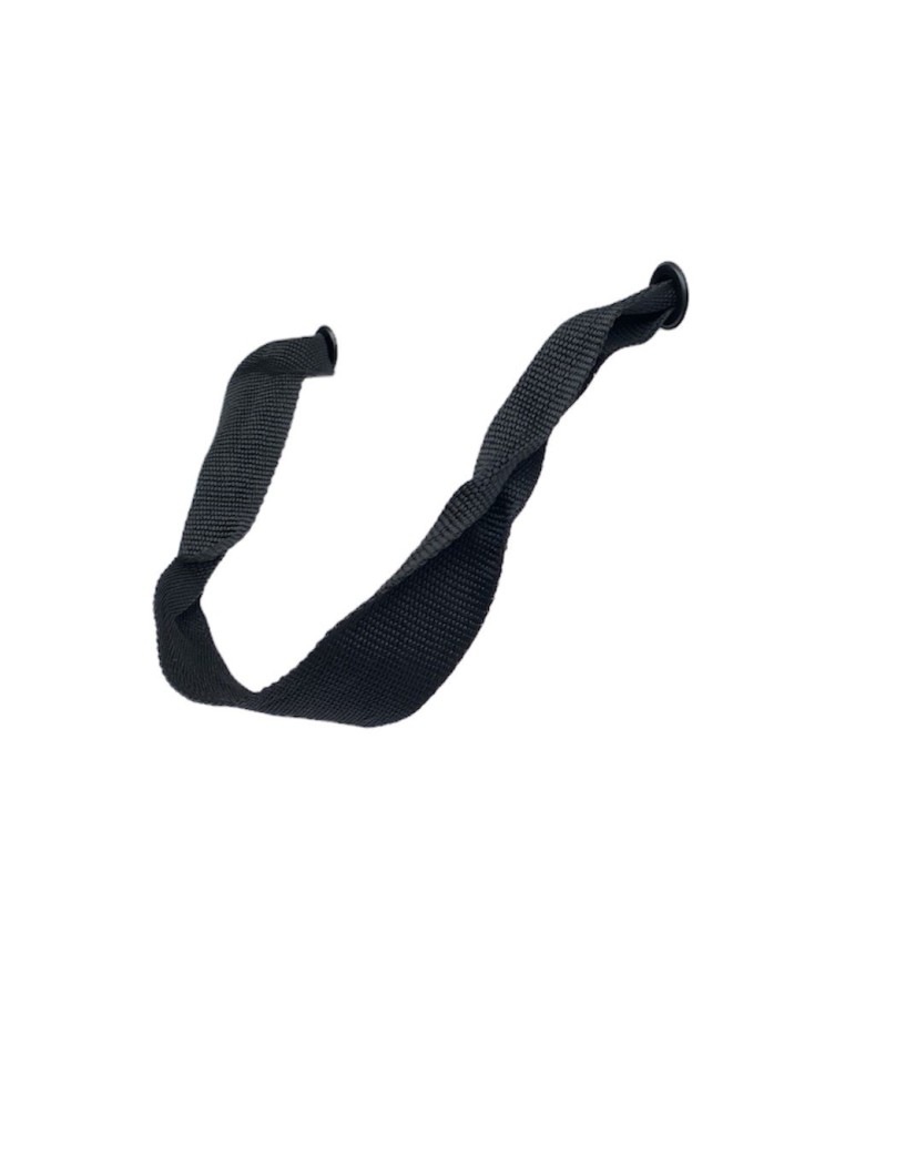 White paper bag with black ribbon handles