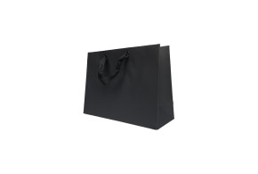 Black paper bag Black ribbon handle