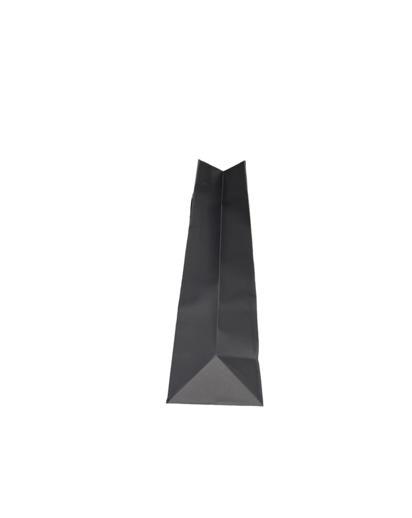 Black paper bag with black cord handles