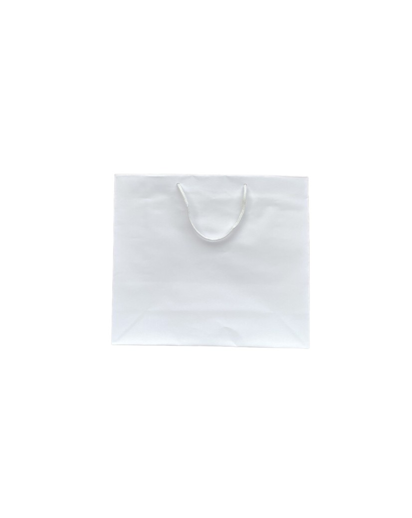 White paper bag with white cord handles