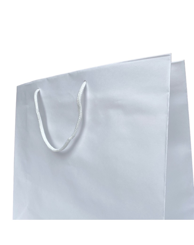White paper bag with white cord handles