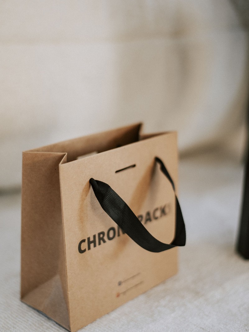 Bolsas de papel de lujo - Kraft XS - Asas de cinta