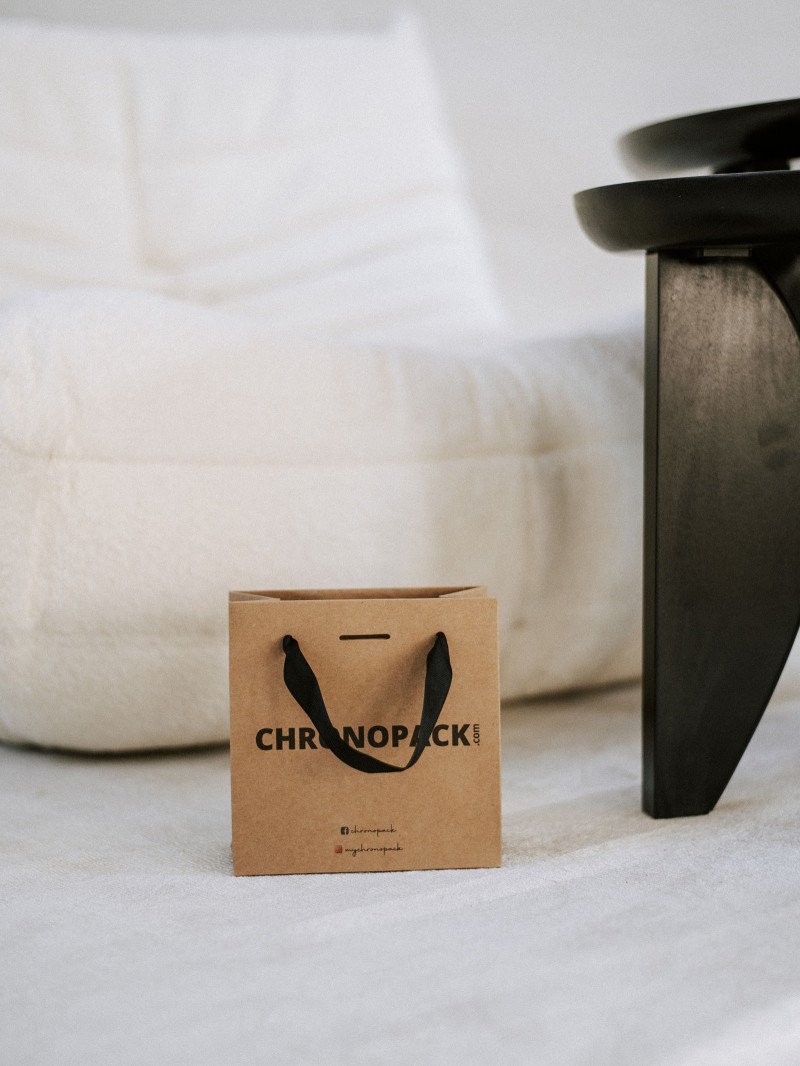 Luxury paper bags - Kraft XS - Ribbon handles