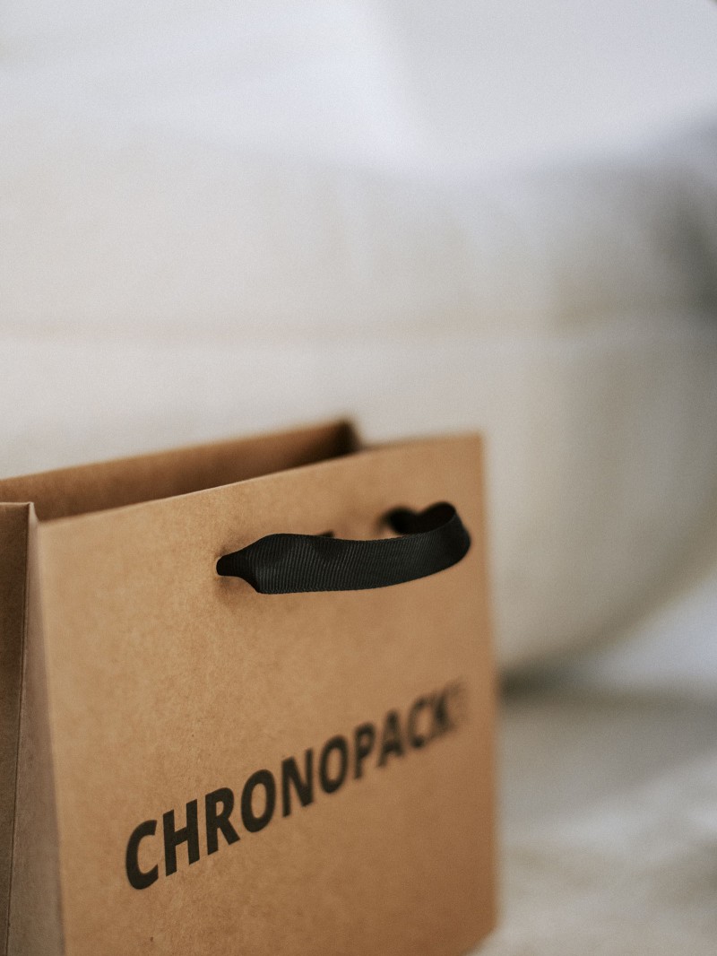 Luxury paper bags - Kraft S - Ribbon handles