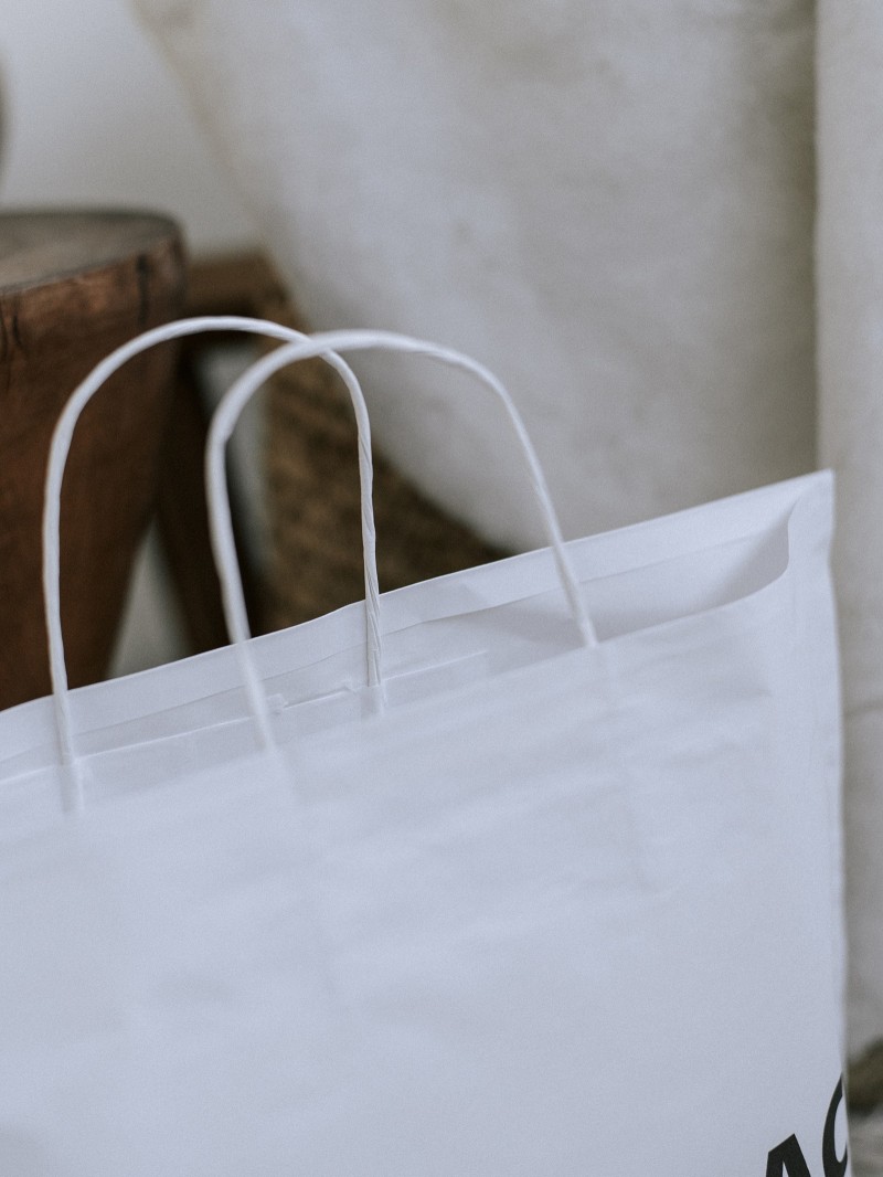 Sacs papier bateaux - Blanc L (60x16x45cm)