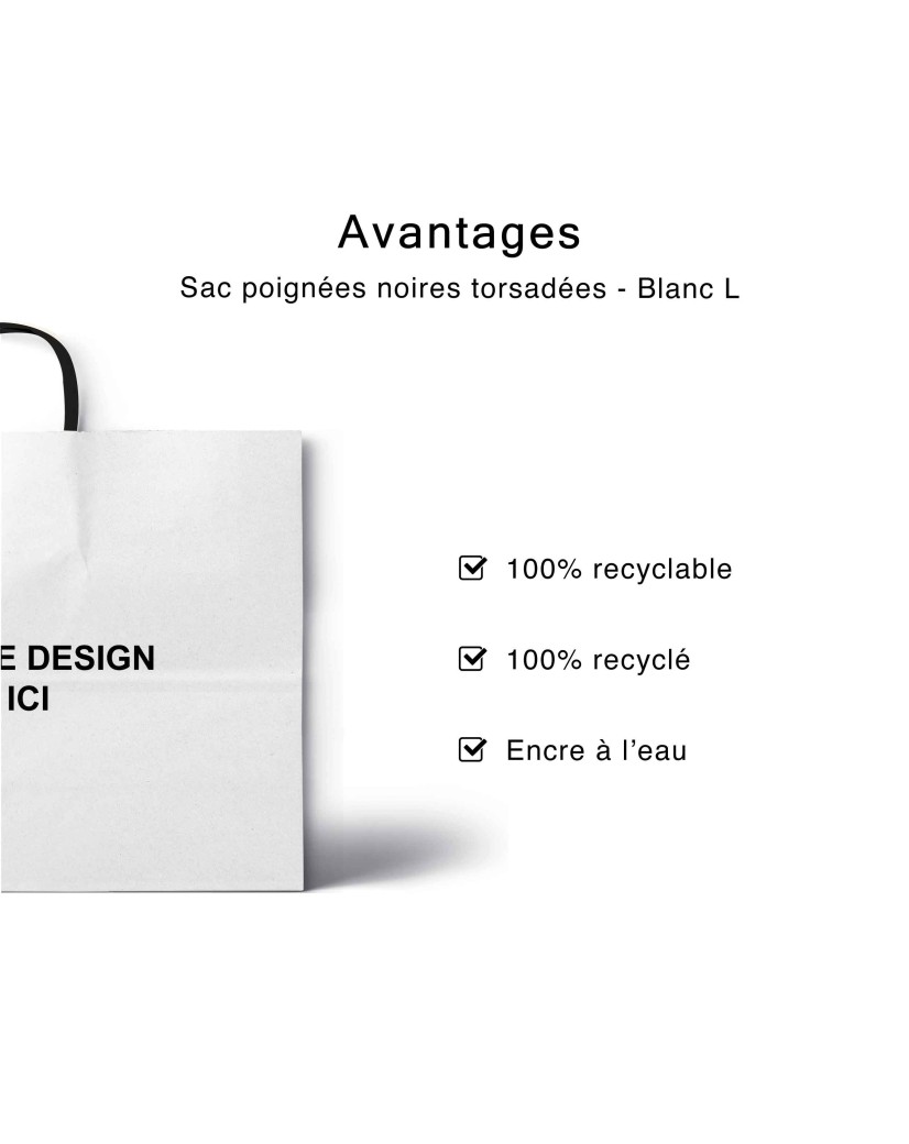 White Kraft Bag L Horizontal – Clean, Practical & Customizable