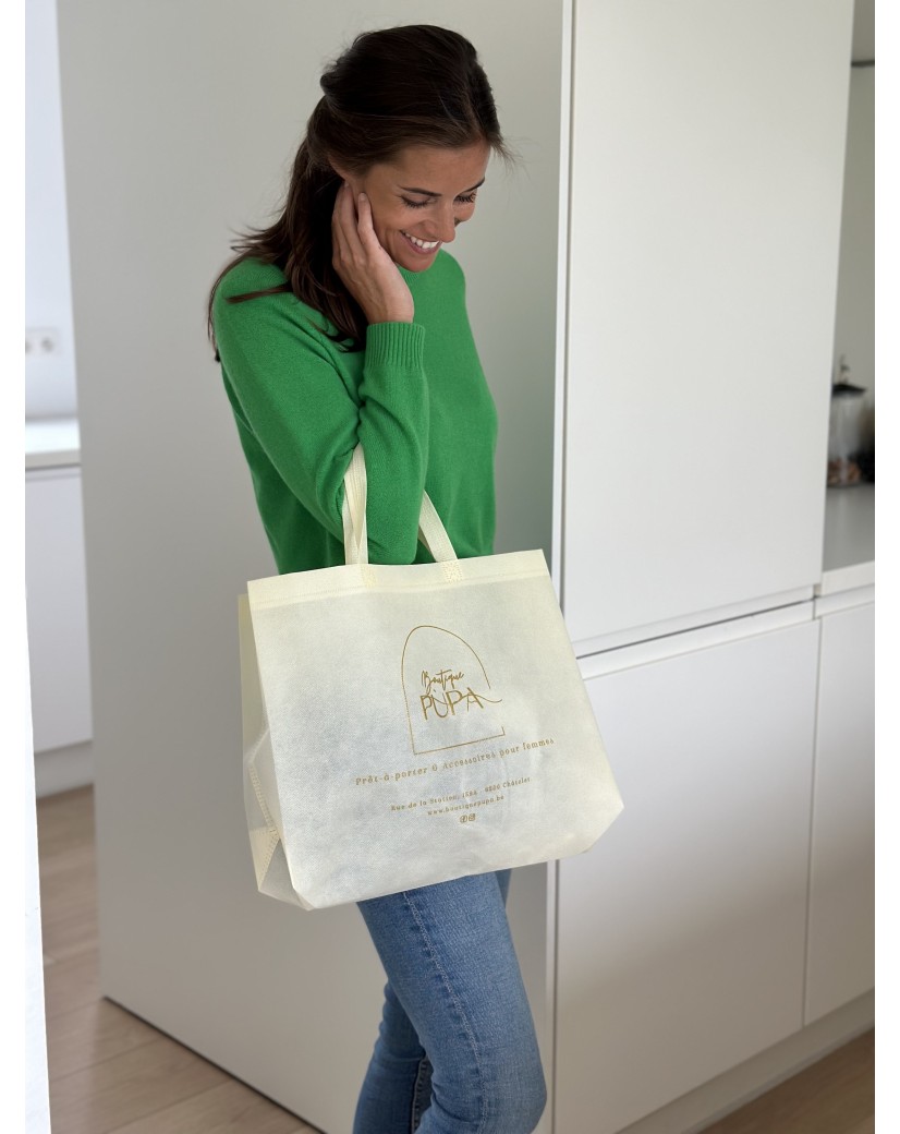 Sac tissu beige on sale