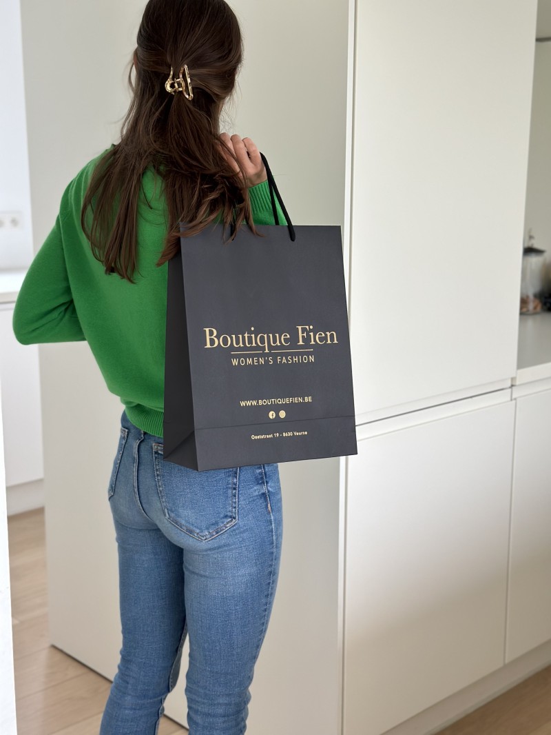 Luxe papieren tas - Zwart M