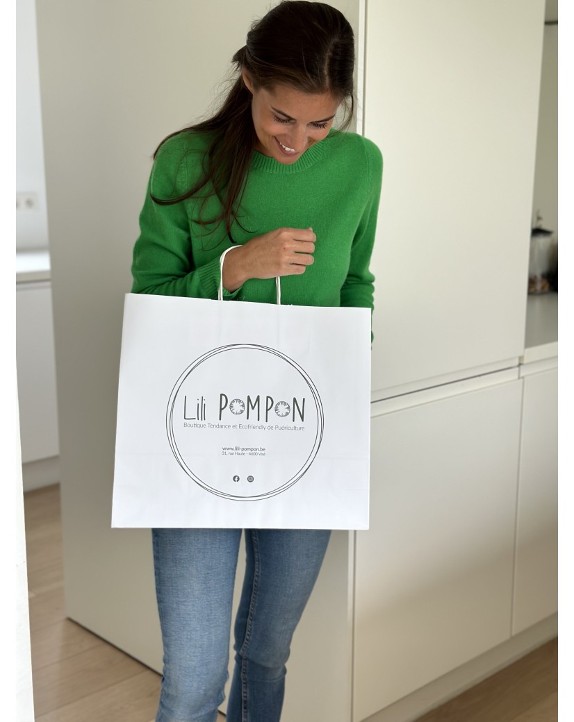 White kraft bag L Horizontal – Large, Practical & Customizable