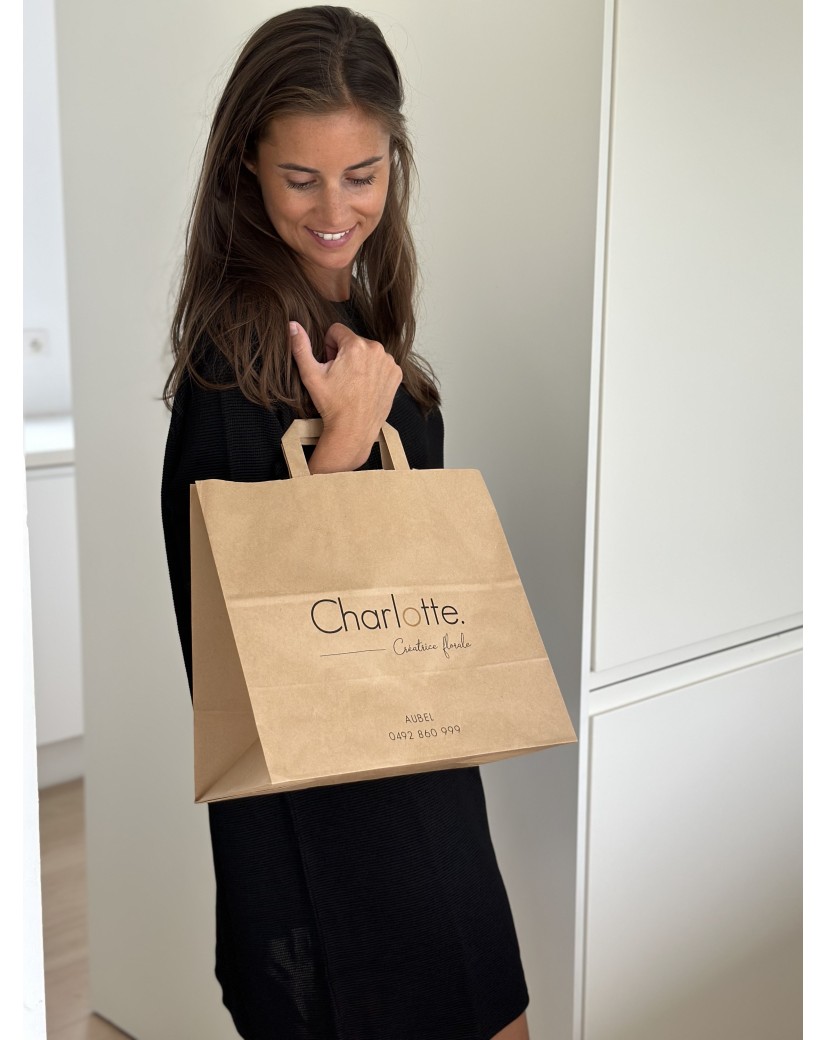 Customizable kraft paper bag 26x14x32cm from 70 EUR for 200 bags