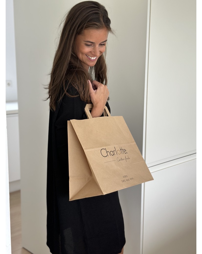 Customizable kraft paper bag 26x14x32cm from 70 EUR for 200 bags