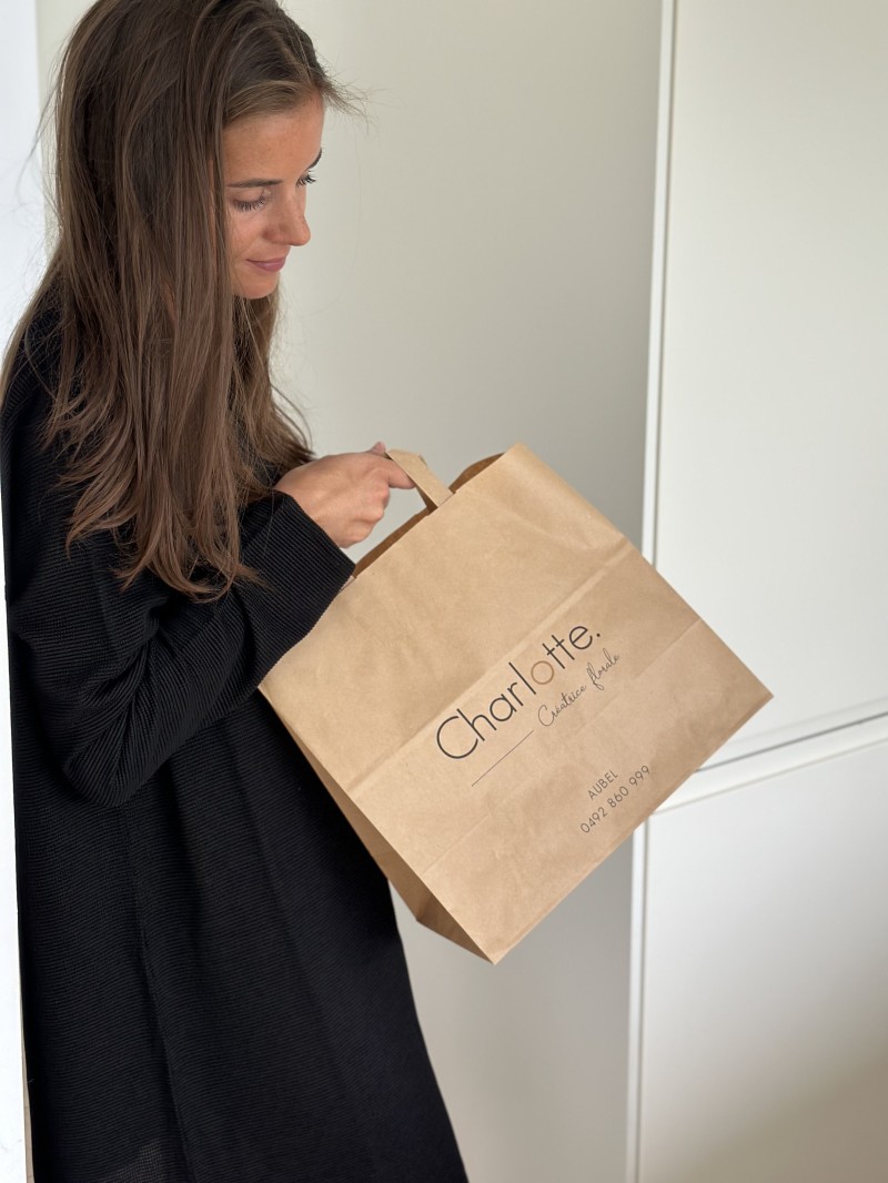 Customizable kraft paper bag 26x14x32cm from 70 EUR for 200 bags