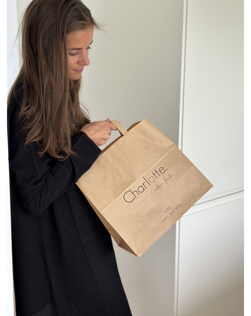 Customizable kraft paper bag 26x14x32cm from 70 EUR for 200 bags