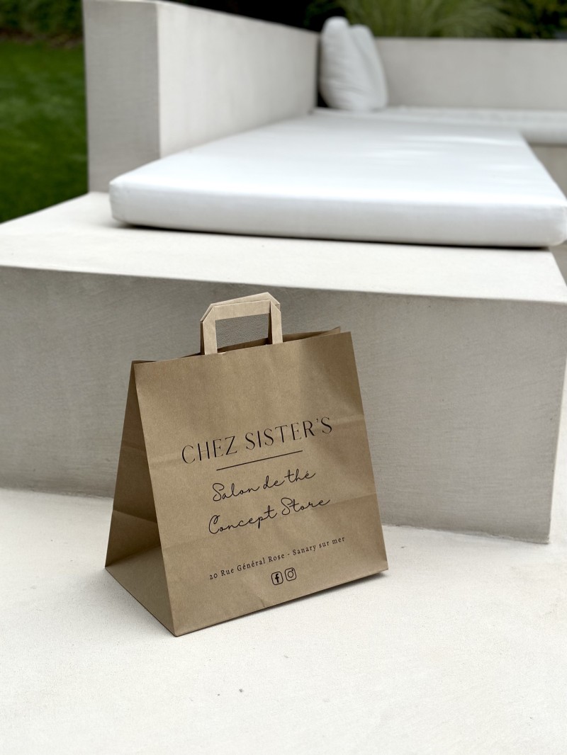 DRAAGTAS MET PLAT HANDVAT - KRAFT TAKEAWAY (32X21X33CM)