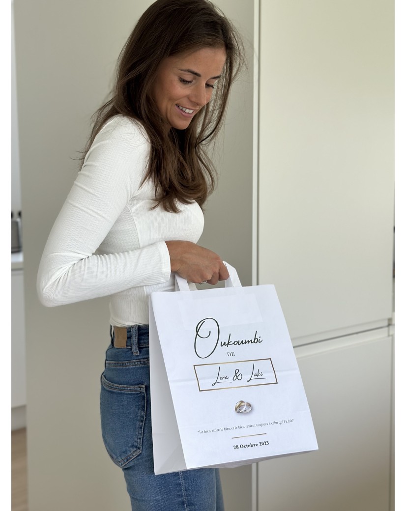 TAS MET PLAT HANDVAT - WIT M (26x12x35cm)