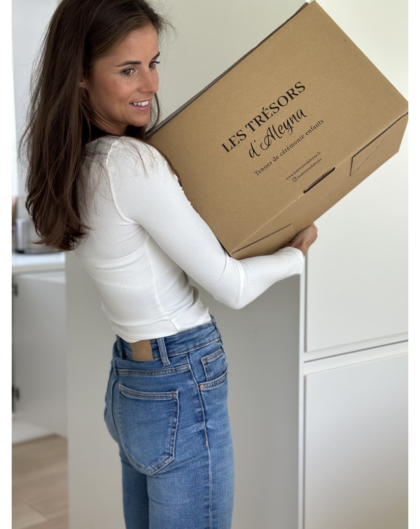 Shipping crate with adhesive closure - L