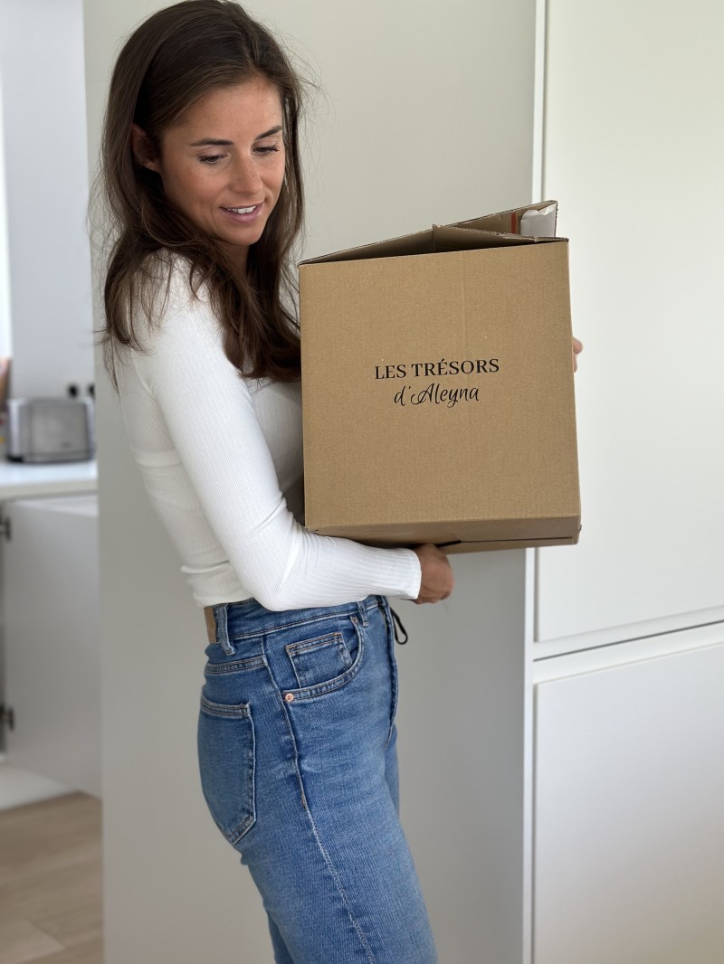 Shipping crate with adhesive closure - L