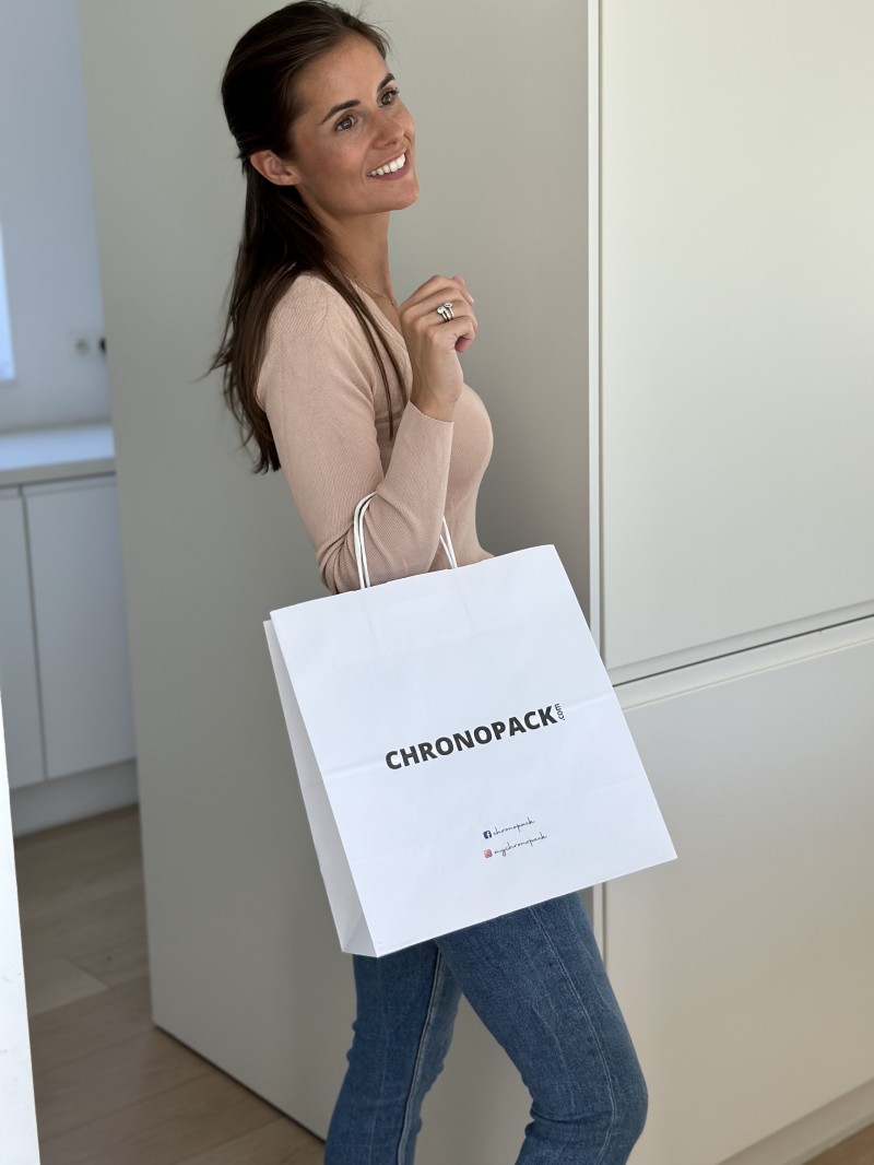 Bolsos asa trenzada - Blanco M CUADRADO